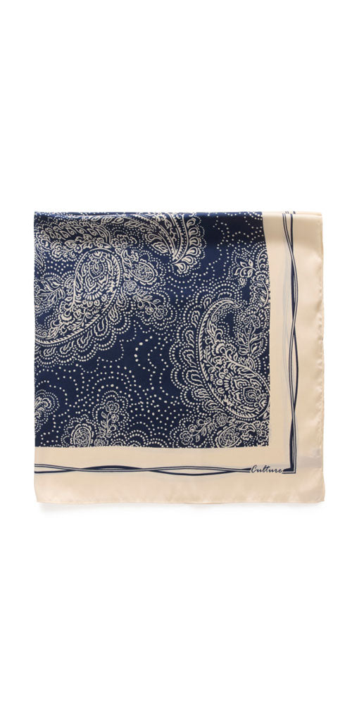 Culture Silky Paisley Scarf, navy