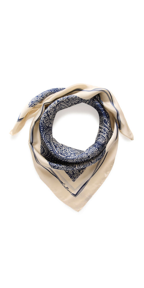 Culture Silky Paisley Scarf, navy