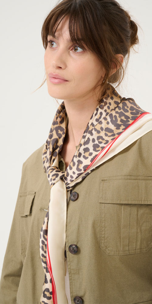 Culture Silky Leopard Print Scarf