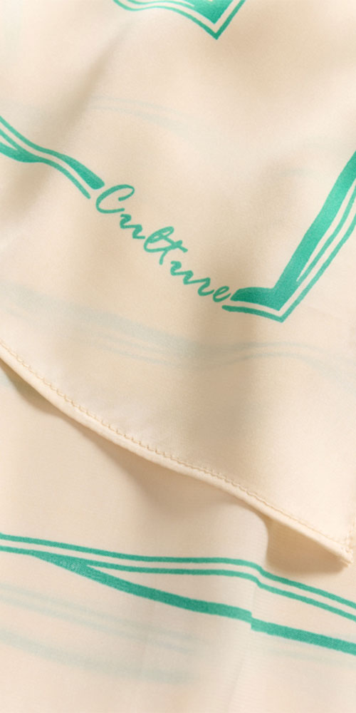 Culture Silky Minty Lines Scarf