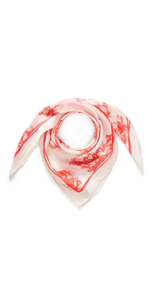 Culture Silky Red Floral 2 Scarf