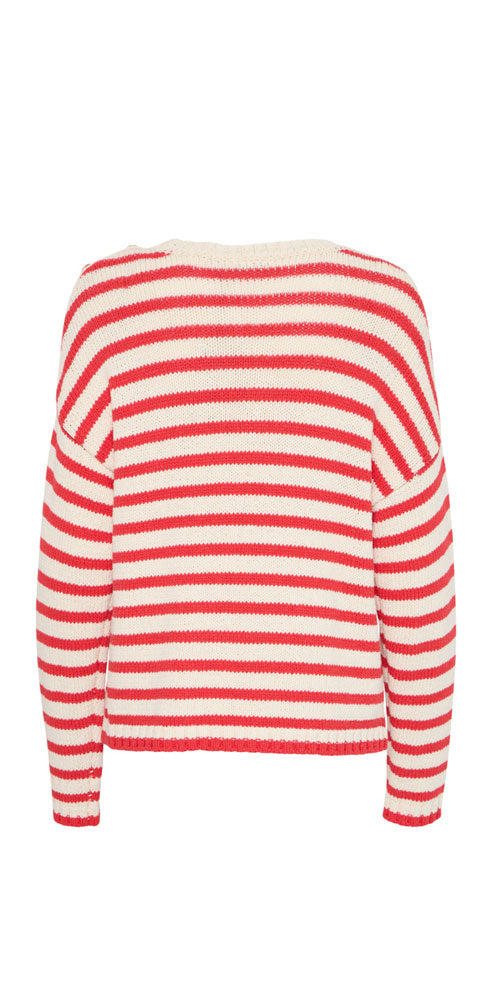 Fransa Belinda Pullover, red sripe