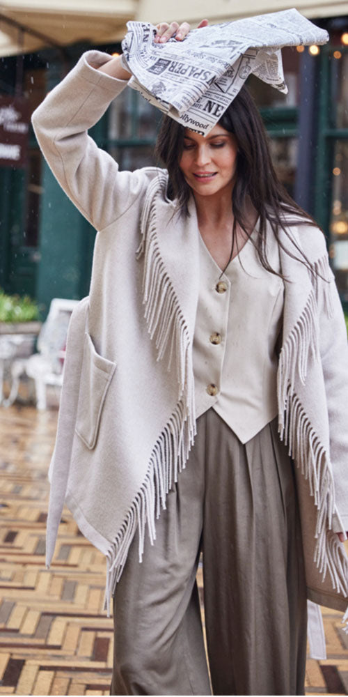 Fransa Fringed Jacket