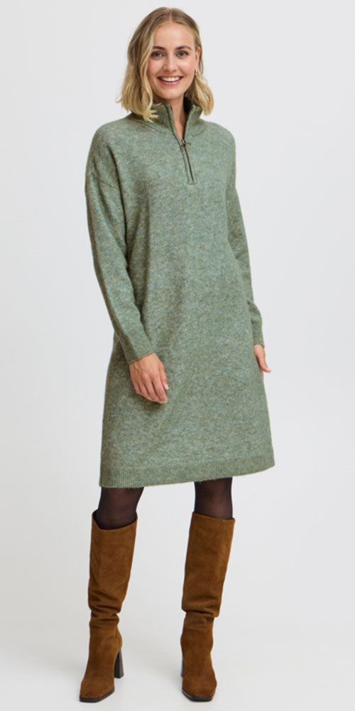 Fransa Half Zip Sweater Dress