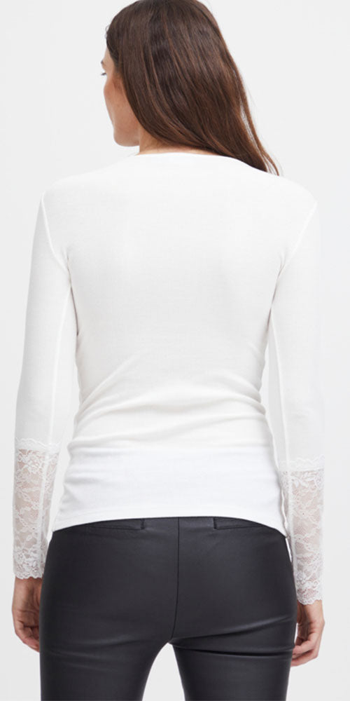 Fransa Lace Cuff Tee