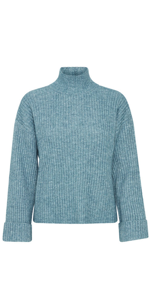 Fransa Ribbed Pullover, bluestone