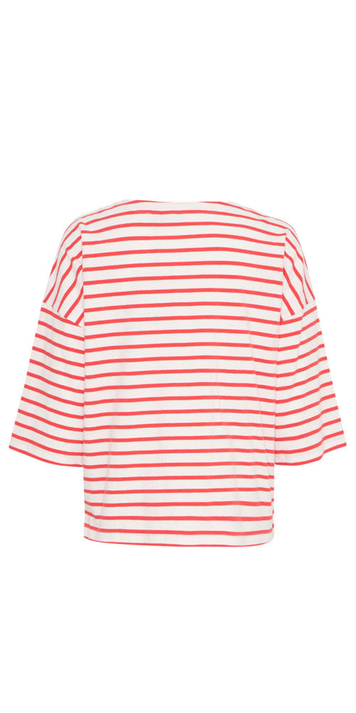 Fransa Striped Half Sleeve Tee