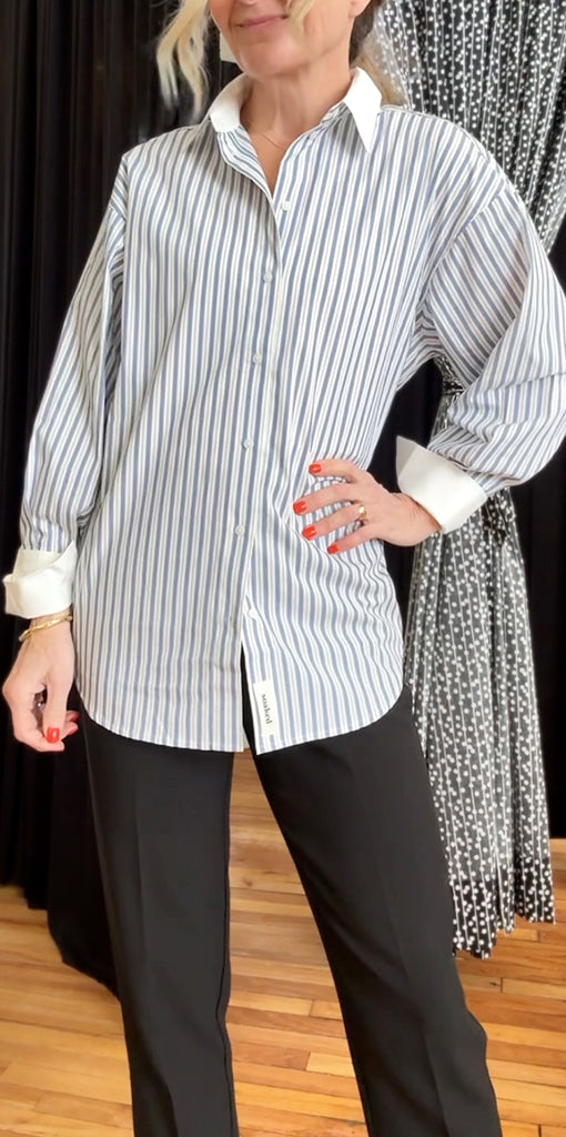 Soaked Contrast Striped Shirt