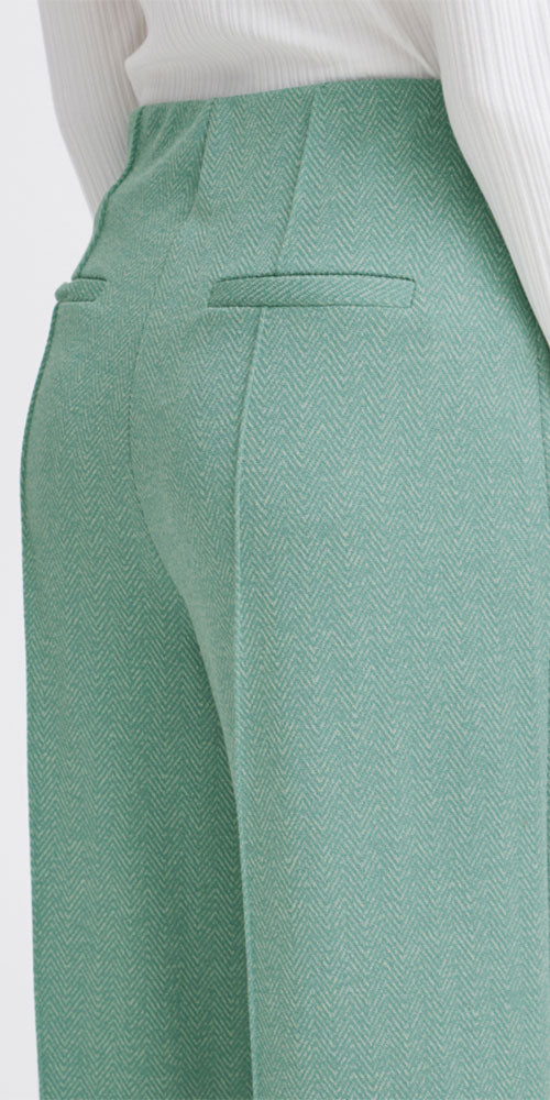 Ichi Herringbone Ponte Knit Pants, mint