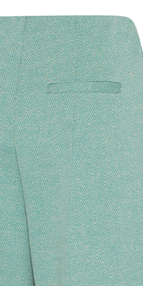 Ichi Herringbone Ponte Knit Pants, mint