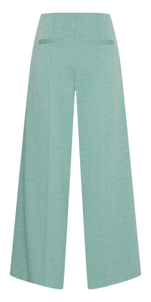 Ichi Herringbone Ponte Knit Pants, mint