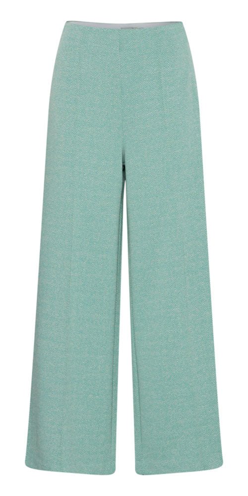 Ichi Herringbone Ponte Knit Pants, mint