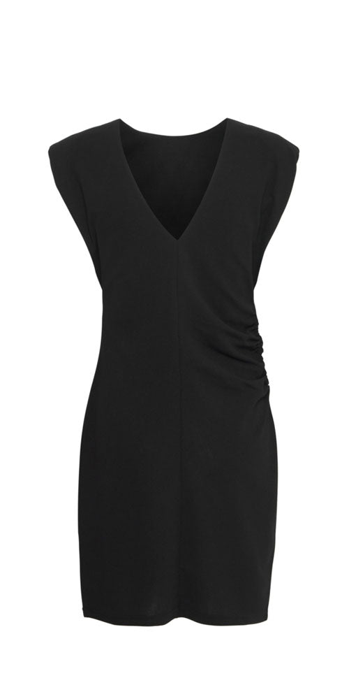 Ichi Draped Dress, black