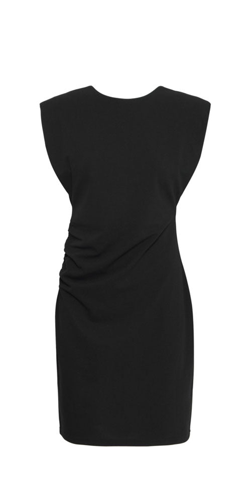 Ichi Draped Dress, black