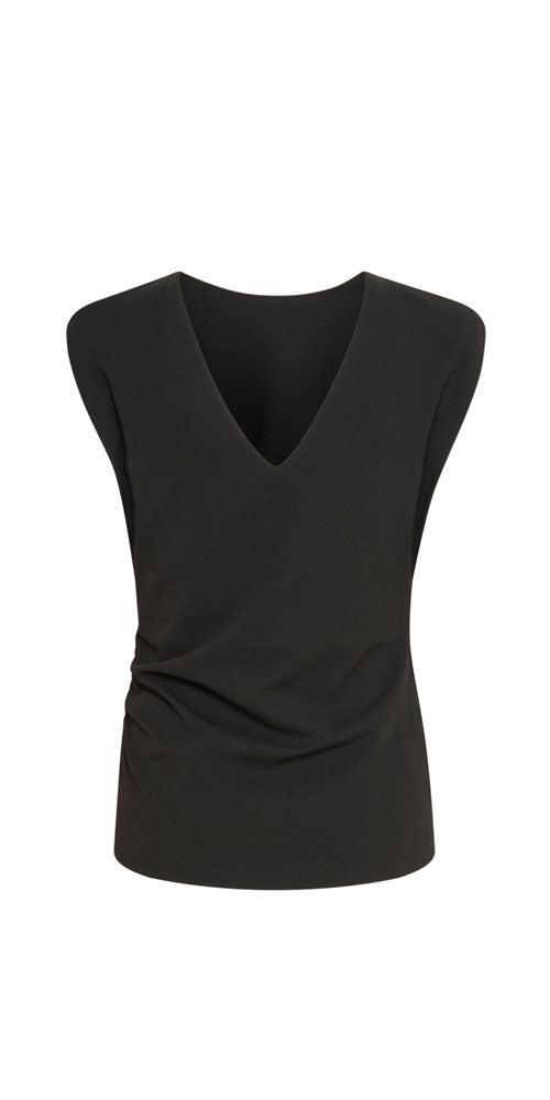 Ichi Draped Top, black