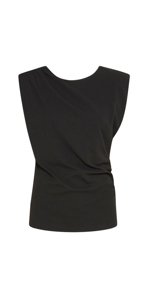 Ichi Draped Top, black