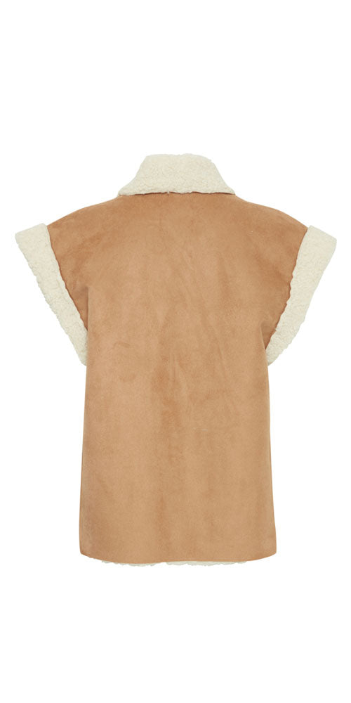 Ichi Faux Shearling Vest