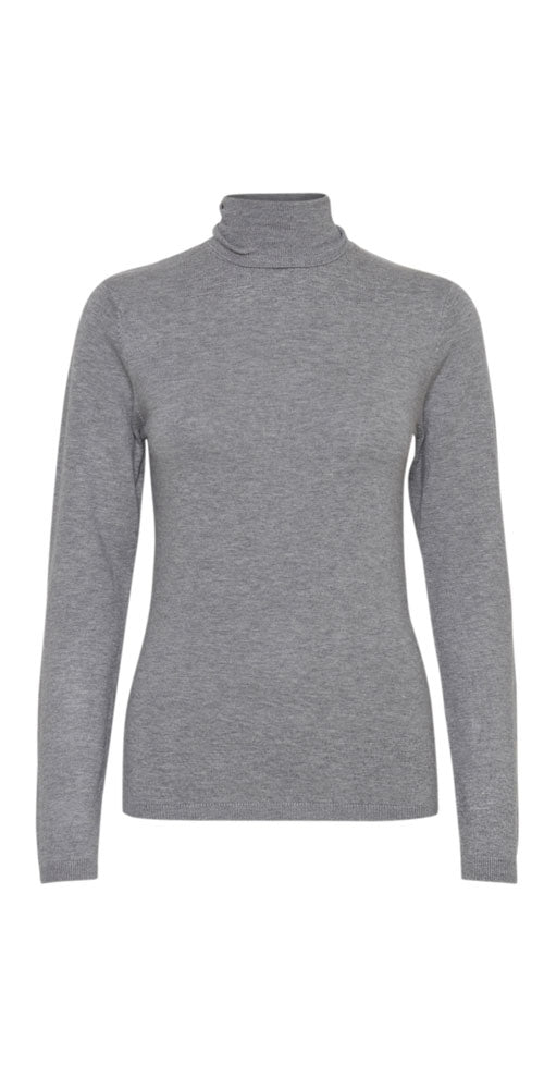 Ichi Fine Knit Turtleneck, heathered grey