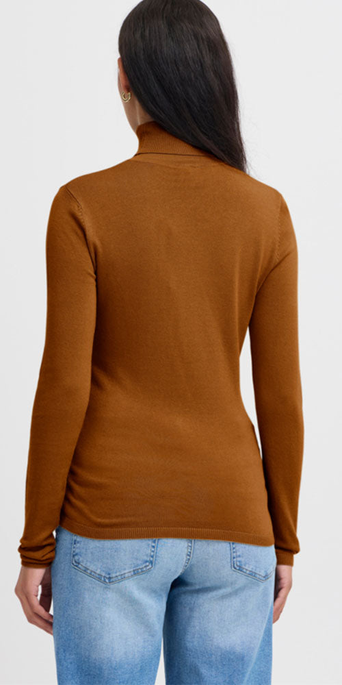 Ichi Fine Knit Turtleneck, ochre