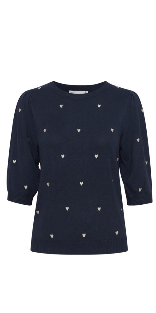 Ichi Hearts pullover, navy