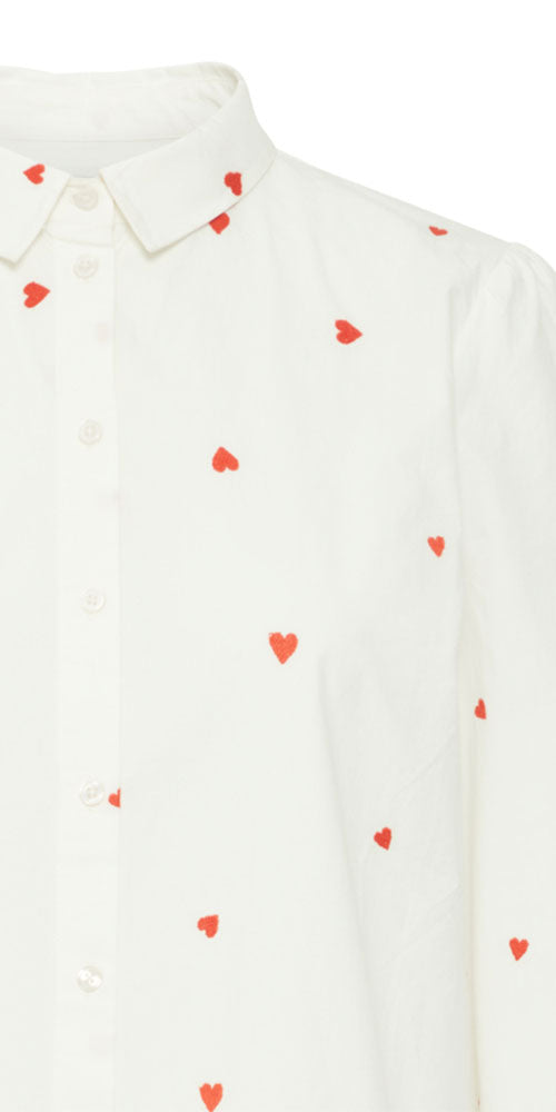 Ichi Heart Shirt, white/red