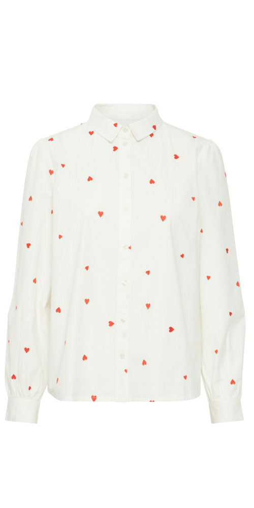 Ichi Heart Shirt, white/red