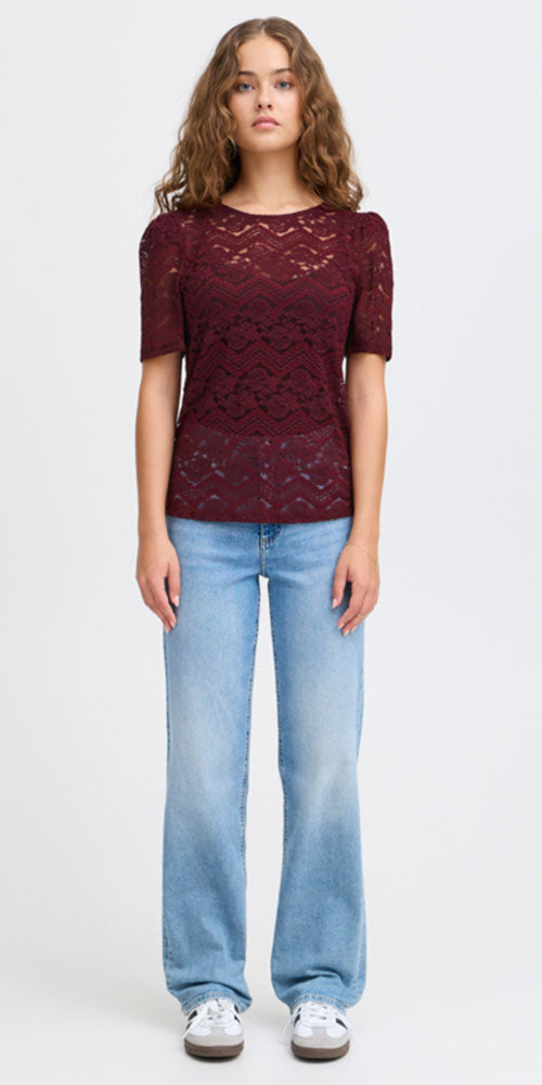 Ichi Lace Tee, wine