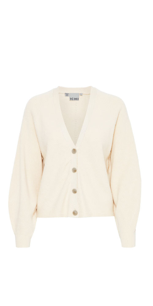 Ichi Light Knit Cardy, cream