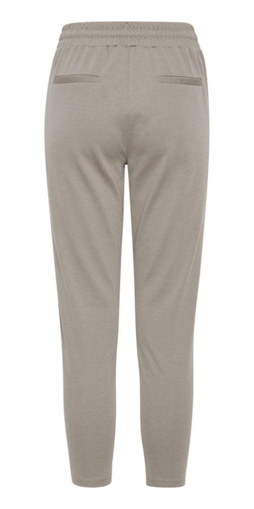 Ichi Cropped Ponte Knit Joggers, taupe