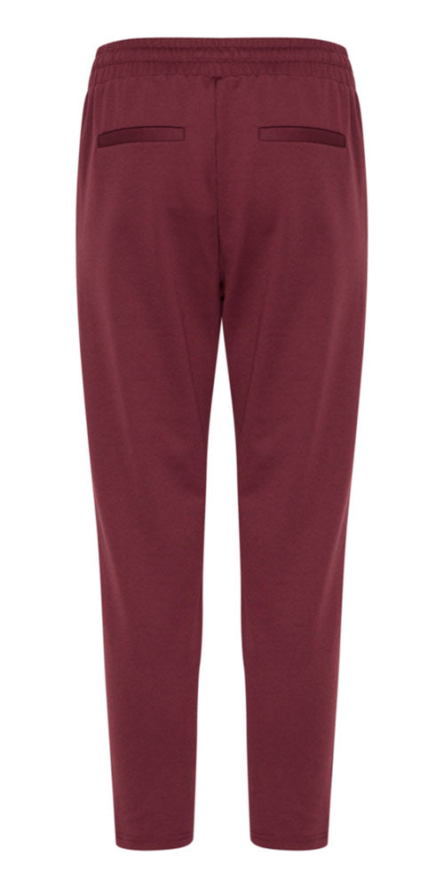 Ichi Cropped Ponte Knit Jogger, wine