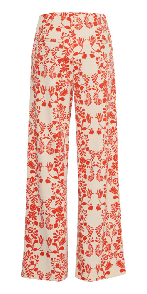 Ichi Swedish Print Ponte Pants