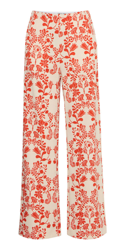 Ichi Swedish Print Ponte Pants