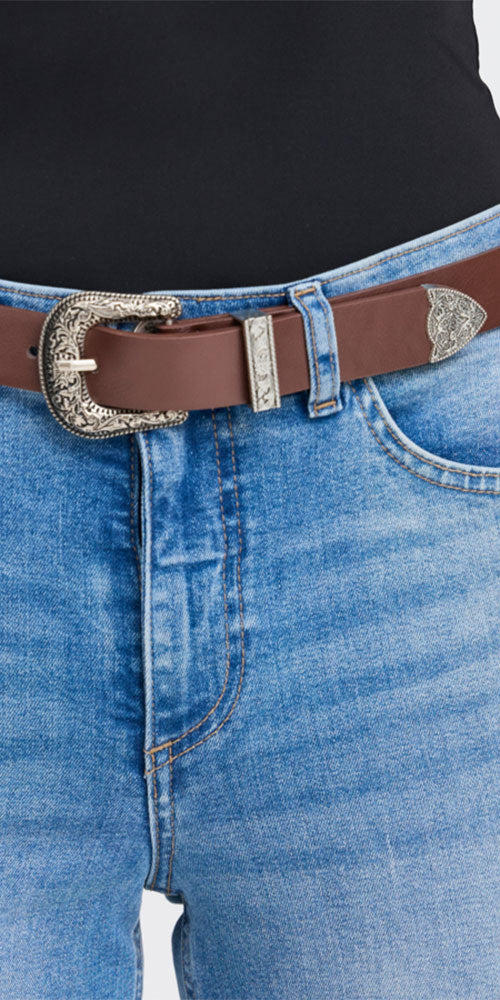 Ichi Western Belt, brown