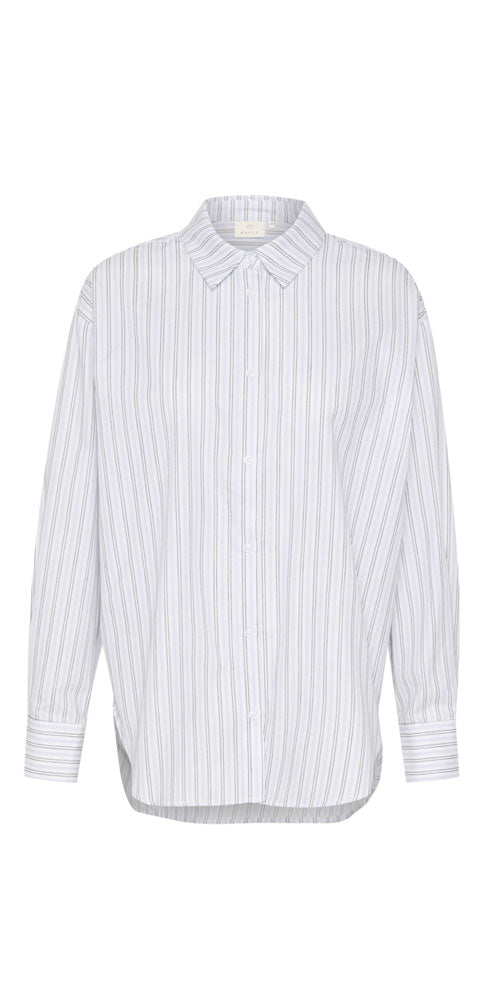 Kaffe Tie Detail Striped Shirt