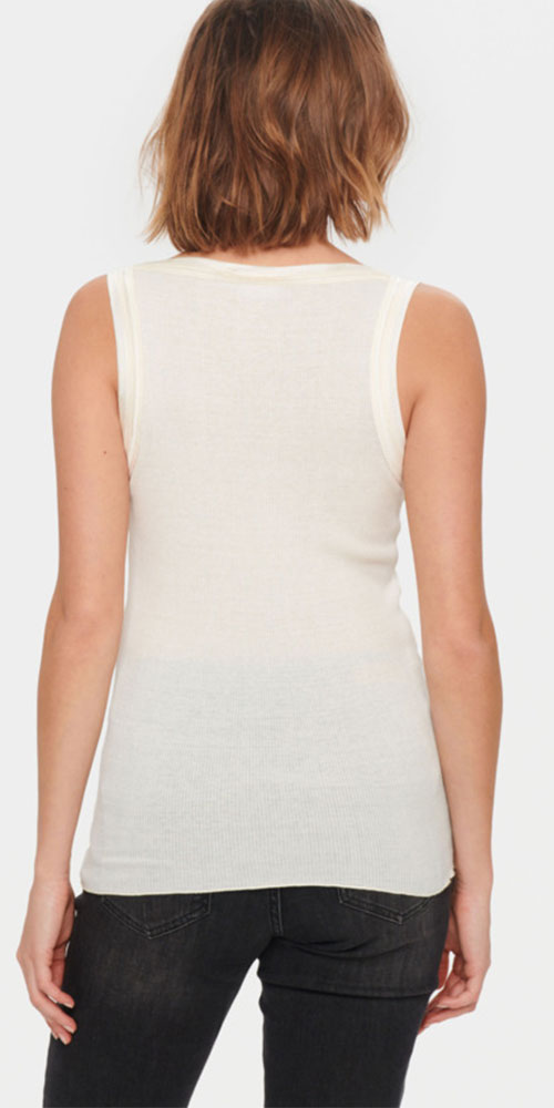 Saint Tropez Cotton/Silk Tank, off-white