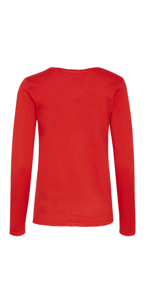 Saint Tropez Light Knit V-neck, scarlet