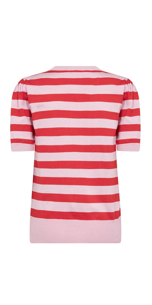 Saint Tropez Striped Knit Top, pink/red