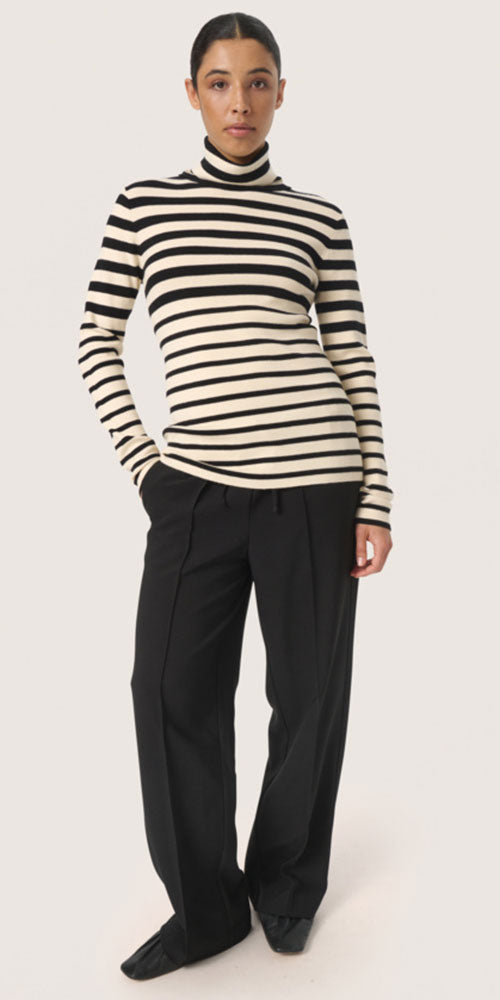 Soaked Graduated Stripe Turtleneck