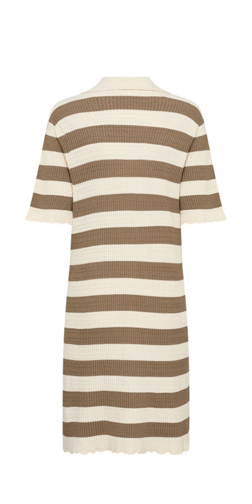 Soaked Striped Knit Polo Dress