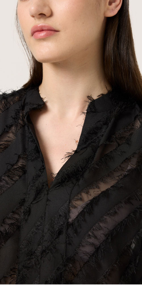 Soaked Textural Blouse, black