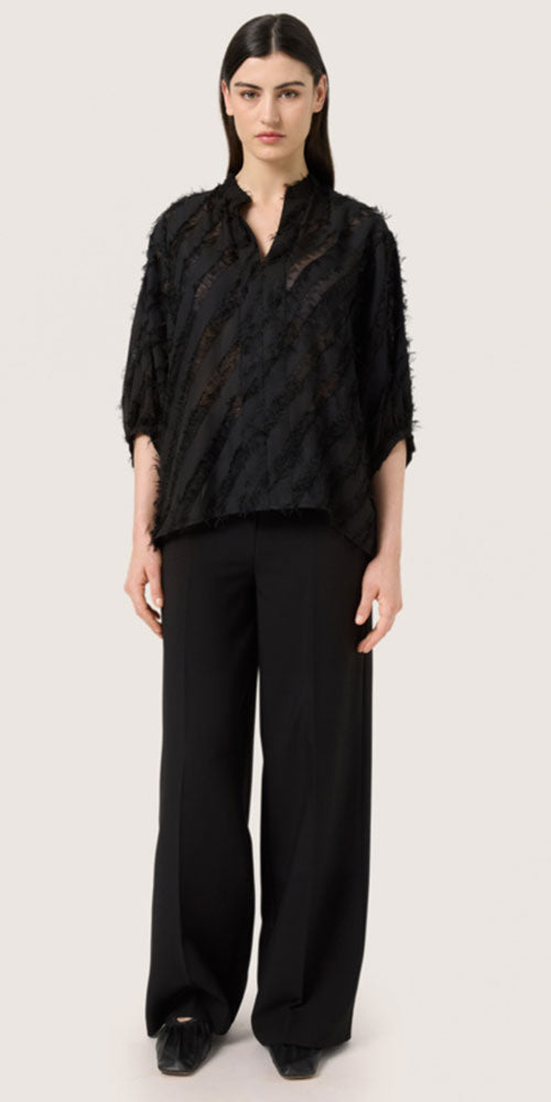 Soaked Textural Blouse, black