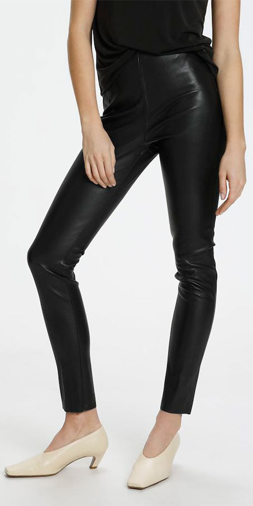 Faux leather leggings - Women