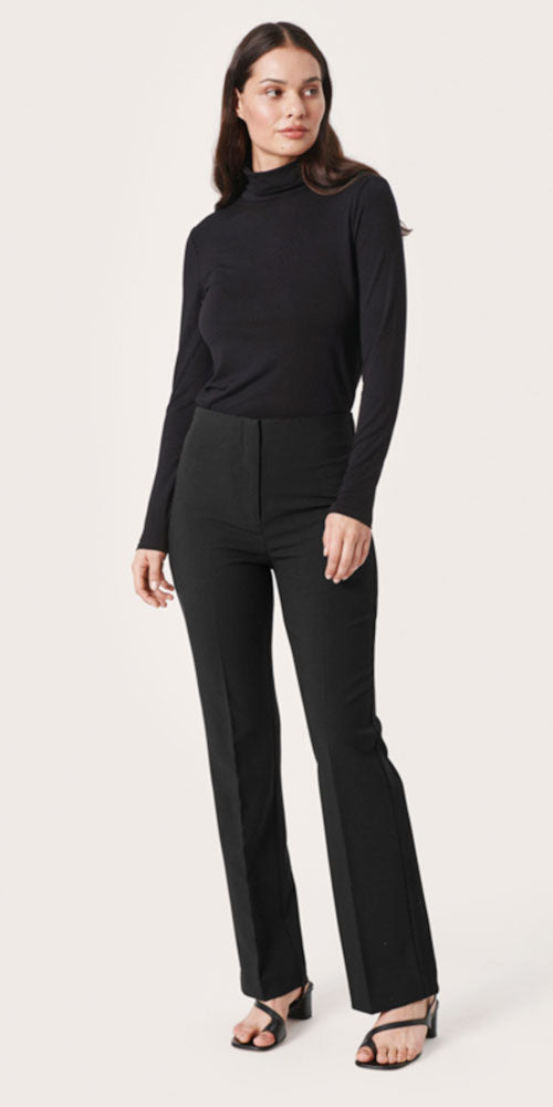 Lux At Ease Straight, Black Straight Leg Pants